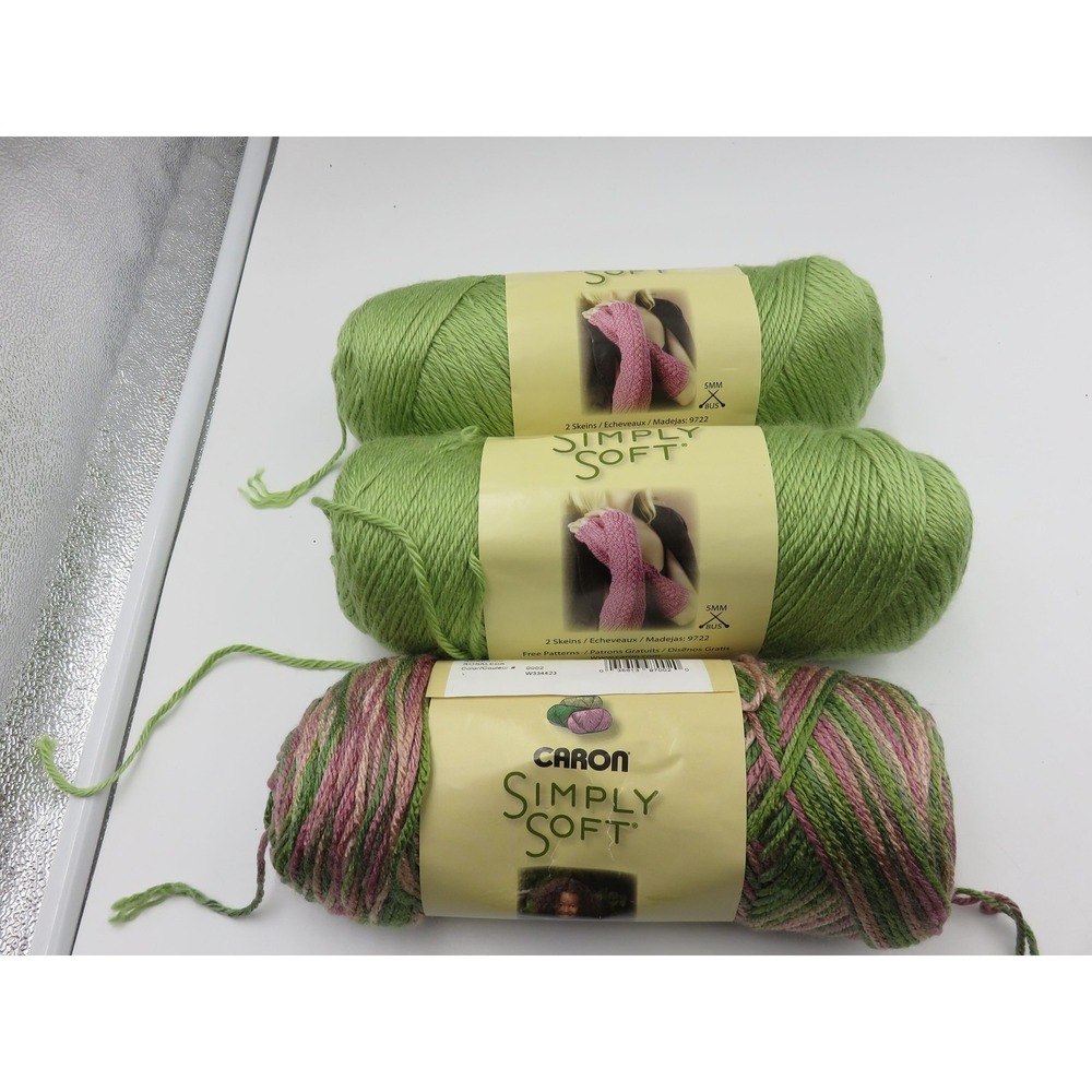Caron Simply Soft Yarn Green Rose Garden Mary Maxim Mermaid Cocoon Pattern 99032 - Picture 7 of 15